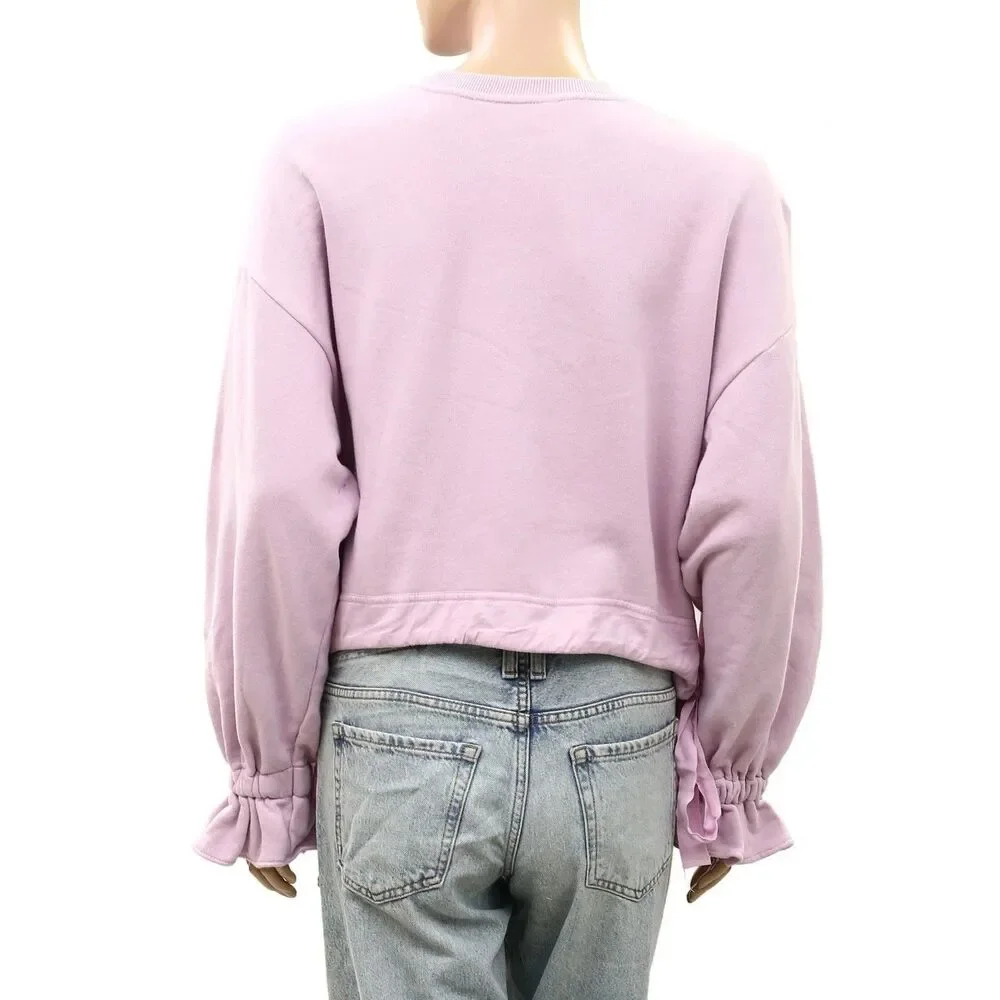 Maeve Anthropologie Big Top Sweatshirt Cotton Solid Cotton Crew Neck M 289611